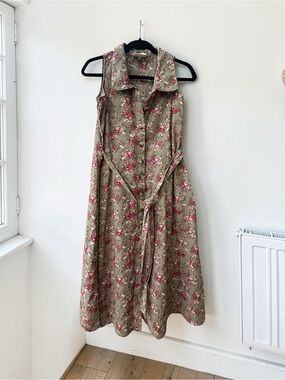 Bombay Paisley Linen Blend Midi Dress
Beige/Floral Size: Small